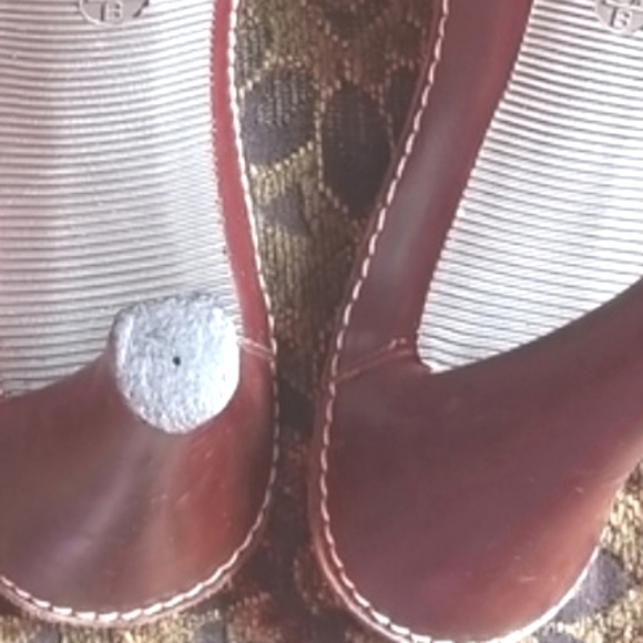 Vtg COACH POPPYS for PEACE Flowers MULES Leather Suede Applique Clogs Heels 8.5m - Picture 15 of 16